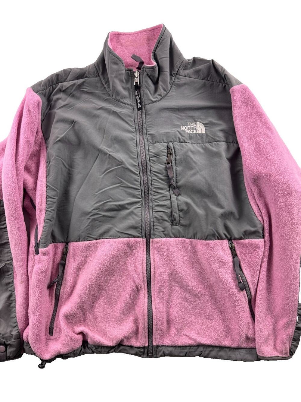 Vintage The North Face Denali Fleece Jacket Pink Gray Colorblock Full Zip M